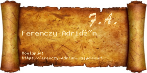 Ferenczy Adrián névjegykártya