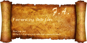 Ferenczy Adrián névjegykártya